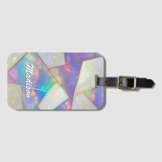 Stilvolle holografische Achate geometrisch Gepäckanhänger (Vorderseite (Horizontal))