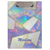 Stilvolle holografische Achate geometrisch Klemmbrett (Vorderseite)