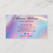 Stilvolle holografische Stickereien Visitenkarte (Rückseite)