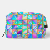 Stilvolle holografische trendige Imitate goldene g Waschbeutel (Rückseite)