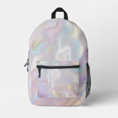 Stilvolle Holographic Pink Pearl Girly Bedruckter Rucksack (Vorderseite)