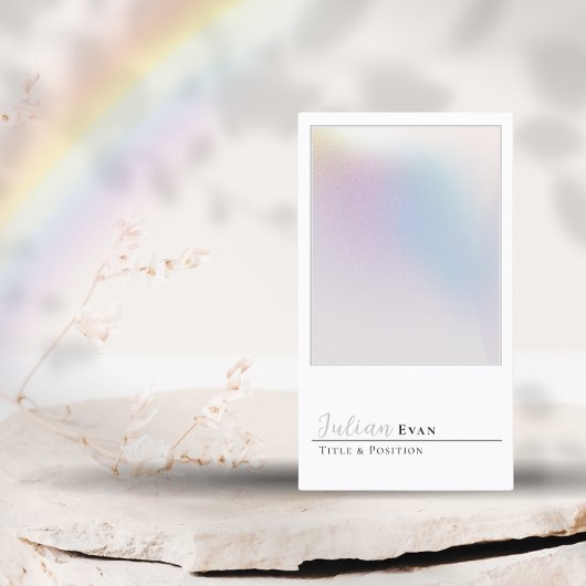 Stilvolle Holographic Silver Aura Business Card Visitenkarte