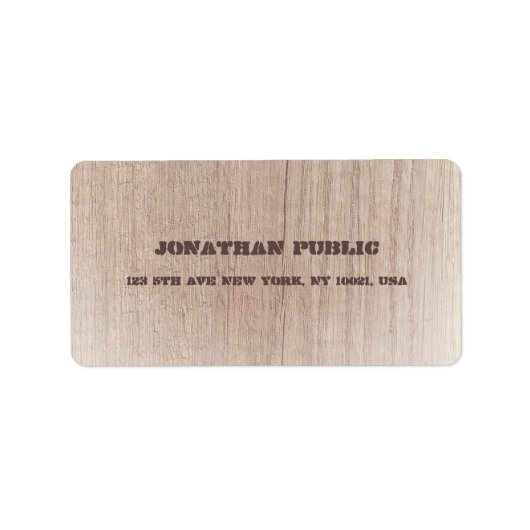 Stilvolle Holzbrettmuster-Vorlage gestört aussehen Adressaufkleber (Vorne)