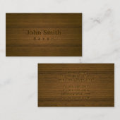 Stilvolle hölzerne prägenbäcker-Visitenkarte Visitenkarte (Vorne/Hinten)