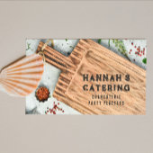 Stilvolle Holzschnitzerei Kochen rustikale Schrift Visitenkarte