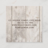 Stilvolle Holztextur,Blume,Designer Quadratische Visitenkarte (Rückseite)