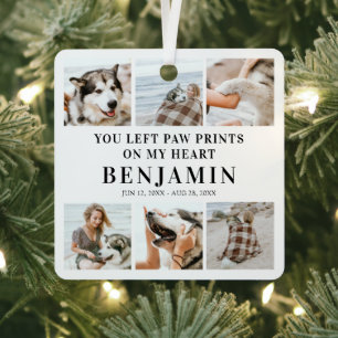 Stilvolle Hommage 6 Foto-Collage Haustier Hund Ged Ornament Aus Metall