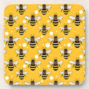 Stilvolle Honeybees Muster Gelb Getränkeuntersetzer
