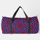 Stilvolle Hot Pink & Lila Abstrakte Dot Art Duffle Bag (Rückseite)