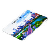 Stilvolle Houston Texas Panorama View Magnet (Linke Seite)