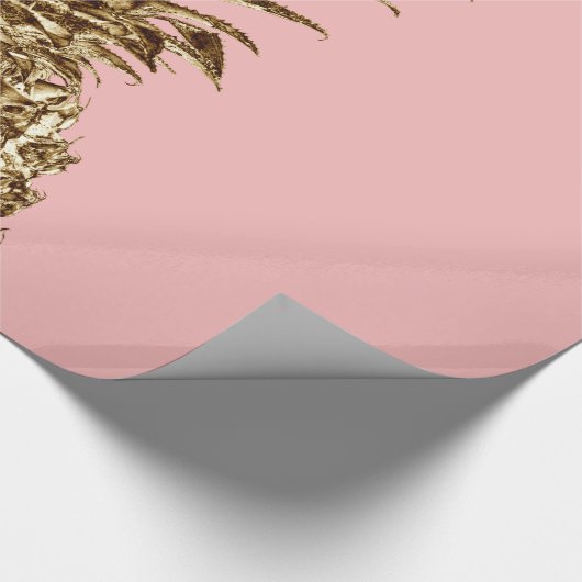 Stilvolle hübsche Ananas aus Gürtelgold und Pastel Geschenkpapier (Ecke)