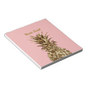Stilvolle hübsche Ananas aus Gürtelgold und Pastel Notizblock (angewinkelt)