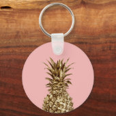 Stilvolle hübsche Ananas aus Gürtelgold und Pastel Schlüsselanhänger (Vorderseite)