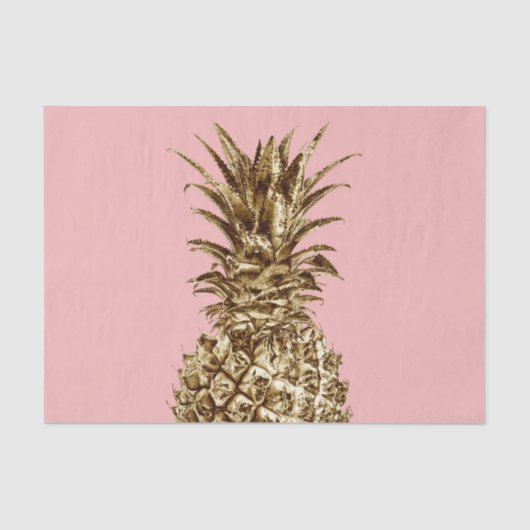 Stilvolle hübsche Ananas aus Gürtelgold und Pastel Seidenpapier (Vorderseite)