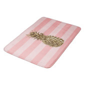 Stilvolle hübsche Ananas mit gürtelgoldenem Ananas Badematte (Schrägansicht)