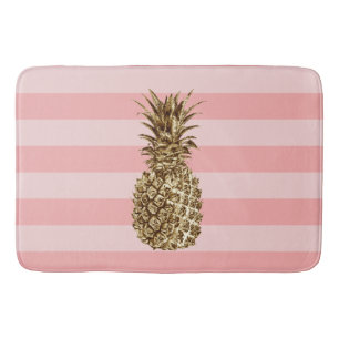 Stilvolle hübsche Ananas mit gürtelgoldenem Ananas Badematte