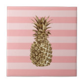 Stilvolle hübsche Ananas mit gürtelgoldenem Ananas Fliese (Vorderseite)
