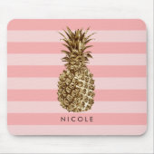 Stilvolle hübsche Ananas mit gürtelgoldenem Ananas Mousepad (Vorne)