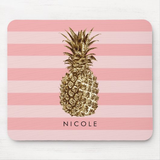 Stilvolle hübsche Ananas mit gürtelgoldenem Ananas Mousepad (Vorne)