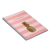 Stilvolle hübsche Ananas mit gürtelgoldenem Ananas Notizblock (Rechte Seite)