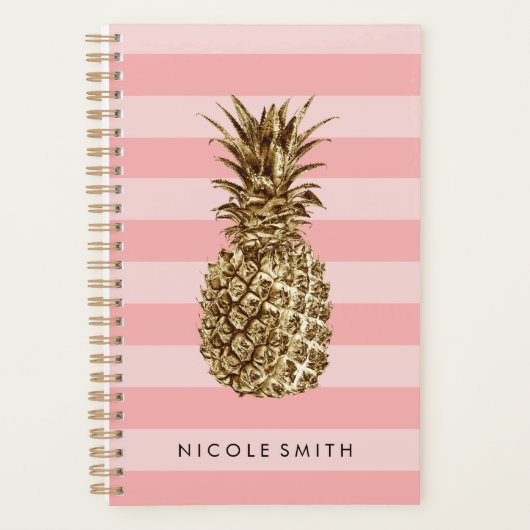 Stilvolle hübsche Ananas mit gürtelgoldenem Ananas Planer (Vorderseite)