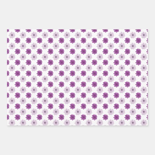 Stilvolle Hübsche Lila Blume Petals Geschenkpapier Set (Vorderseite)