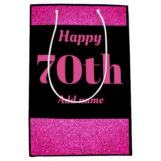 Stilvolle hübsche personalisierte Geburtstagsgesch Mittlere Geschenktüte (Vorderseite)