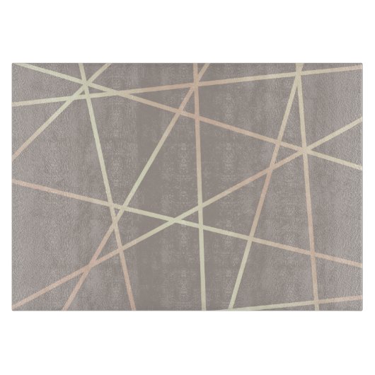 Stilvolle hübsche Rose Gold & Grau geometrisch Schneidebrett (Vorderseite)