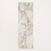 Stilvolle hübsche Rose mit goldenem und weißem Mar Yogamatte (Rückseite)