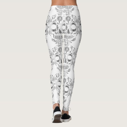 Stilvolle hübsche Schädelknochen Leggings (Rückseite)