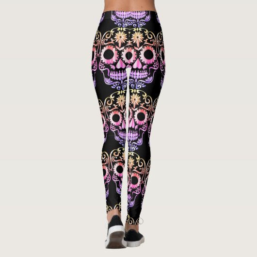 Stilvolle hübsche Schädelknochen Leggings (Rückseite)
