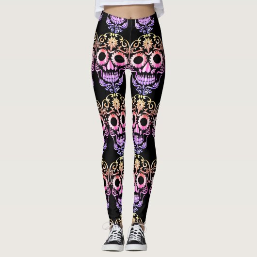 Stilvolle hübsche Schädelknochen Leggings (Vorderseite)