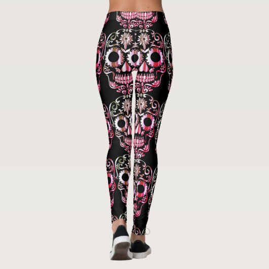 Stilvolle hübsche Schädelknochen Leggings (Rückseite)