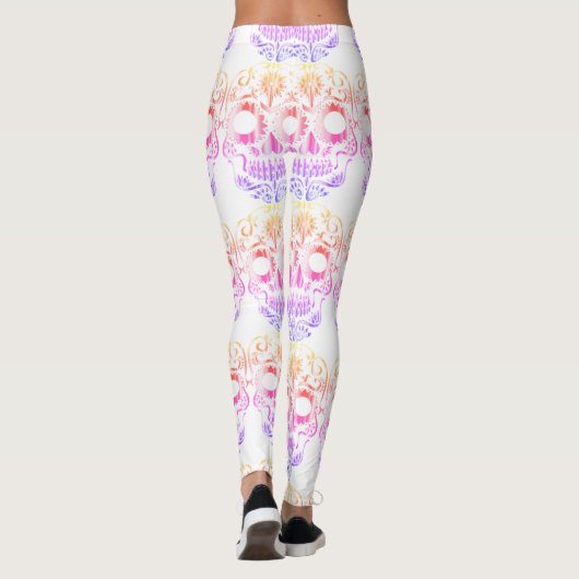 Stilvolle hübsche Schädelknochen Leggings (Rückseite)