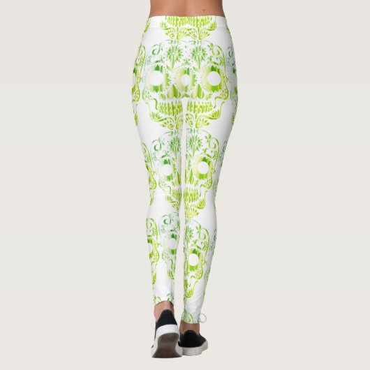 Stilvolle hübsche Schädelknochen Leggings (Rückseite)
