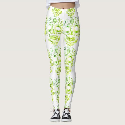 Stilvolle hübsche Schädelknochen Leggings (Vorderseite)