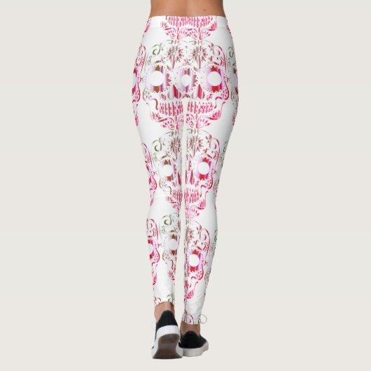 Stilvolle hübsche Schädelknochen Leggings (Rückseite)