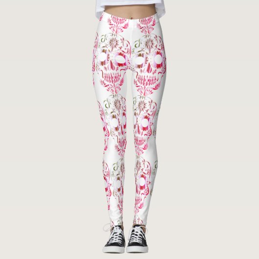 Stilvolle hübsche Schädelknochen Leggings (Vorderseite)