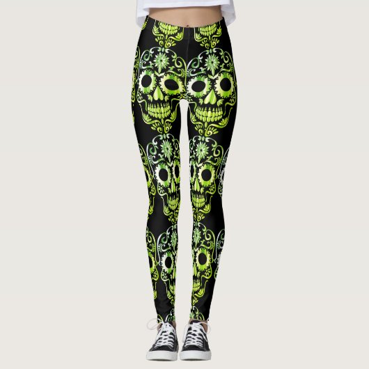 Stilvolle hübsche Schädelknochen Leggings (Vorderseite)