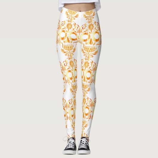 Stilvolle hübsche Schädelknochen Leggings (Vorderseite)