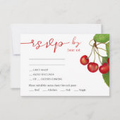 Stilvolle Hübsche und rote Kirschen RSVP Karte (Vorderseite)