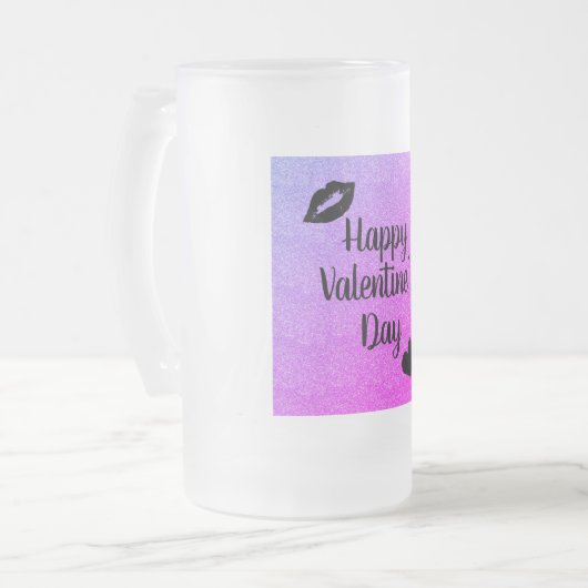 Stilvolle hübsche Valentinstag-Tasse Mattglas Bierglas (Vorderseite Links)