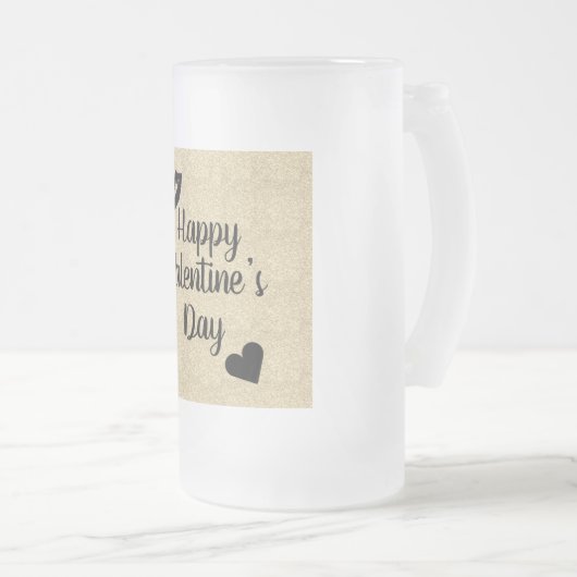 Stilvolle hübsche Valentinstag-Tasse Mattglas Bierglas (VorderseiteRechts)