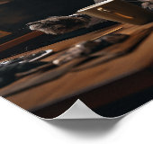 Stilvolle Hunde in einem Anzug trinken Kaffeeposte Poster (Ecke)