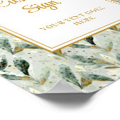 Stilvolle Hunter Green Gold Greenerity Wedding Cus Poster (Ecke)