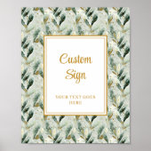 Stilvolle Hunter Green Gold Greenerity Wedding Cus Poster (Vorne)