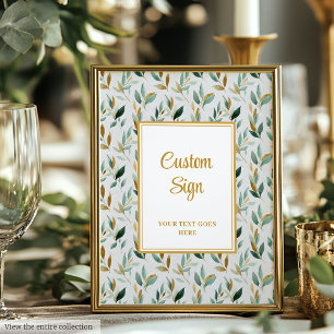 Stilvolle Hunter Green Gold Greenerity Wedding Cus Poster