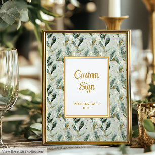 Stilvolle Hunter Green Gold Greenerity Wedding Cus Poster