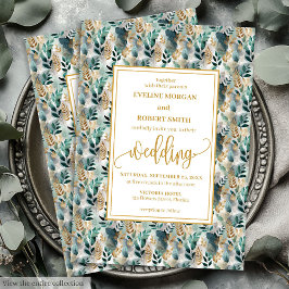 Stilvolle Hunter Green Gold Greenerity Wedding Ein Einladung