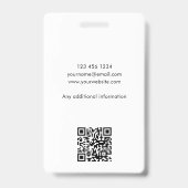Stilvolle ID-Foto-Logo QR-Code Weiße schwarze Sich Ausweis (Rückseite)